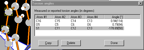 Measuring torsion angles interactively