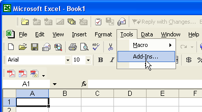 Excel Tools menu