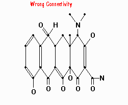 Tetracycline molecule With Incorrect Connectivity off the internet displayed in stick mode