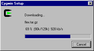 Cygwin downloading the install files